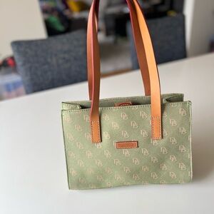 Dooney & Bourke Green and Tan Tote Bag